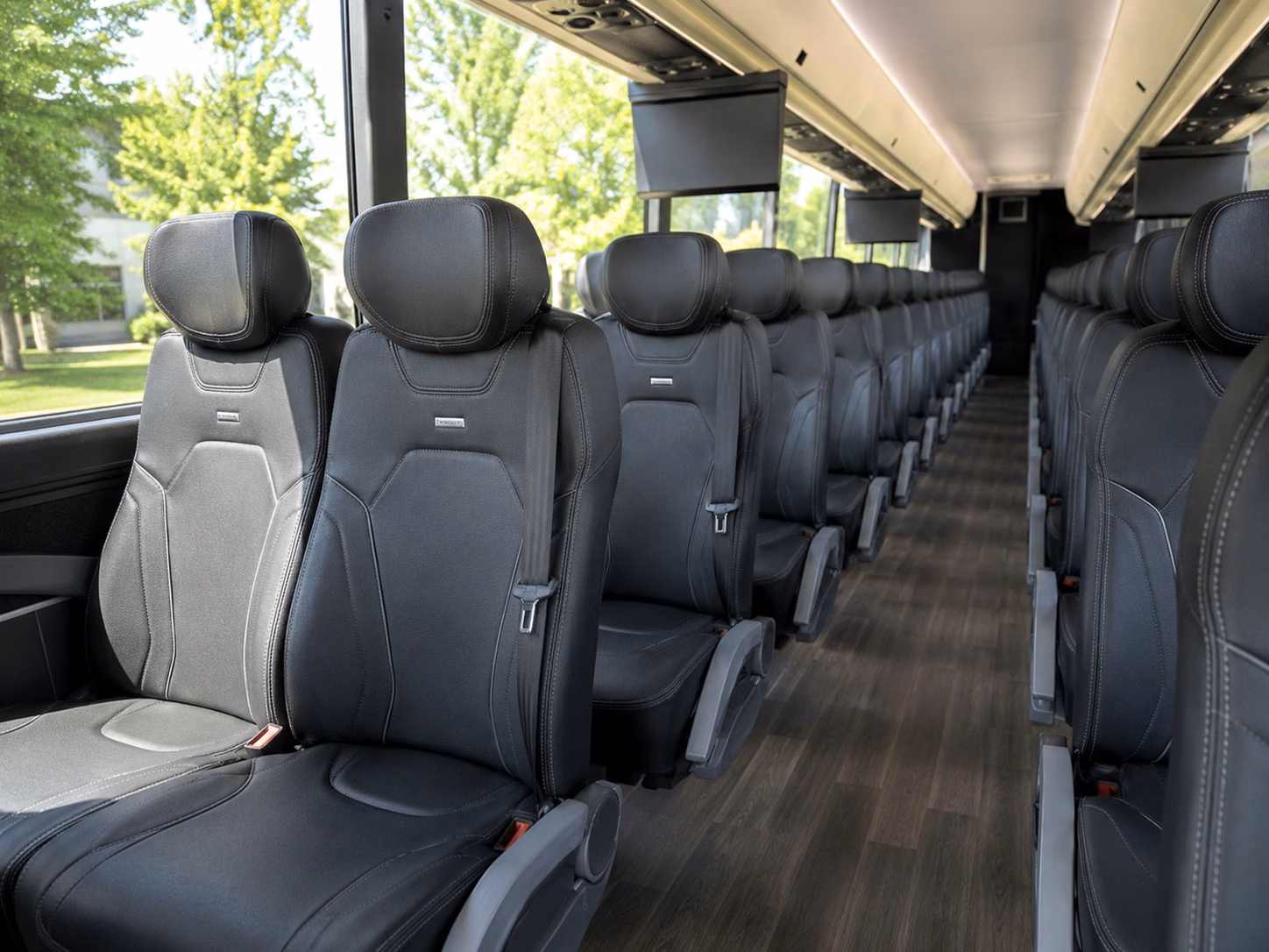 56 passenger charter bus inside