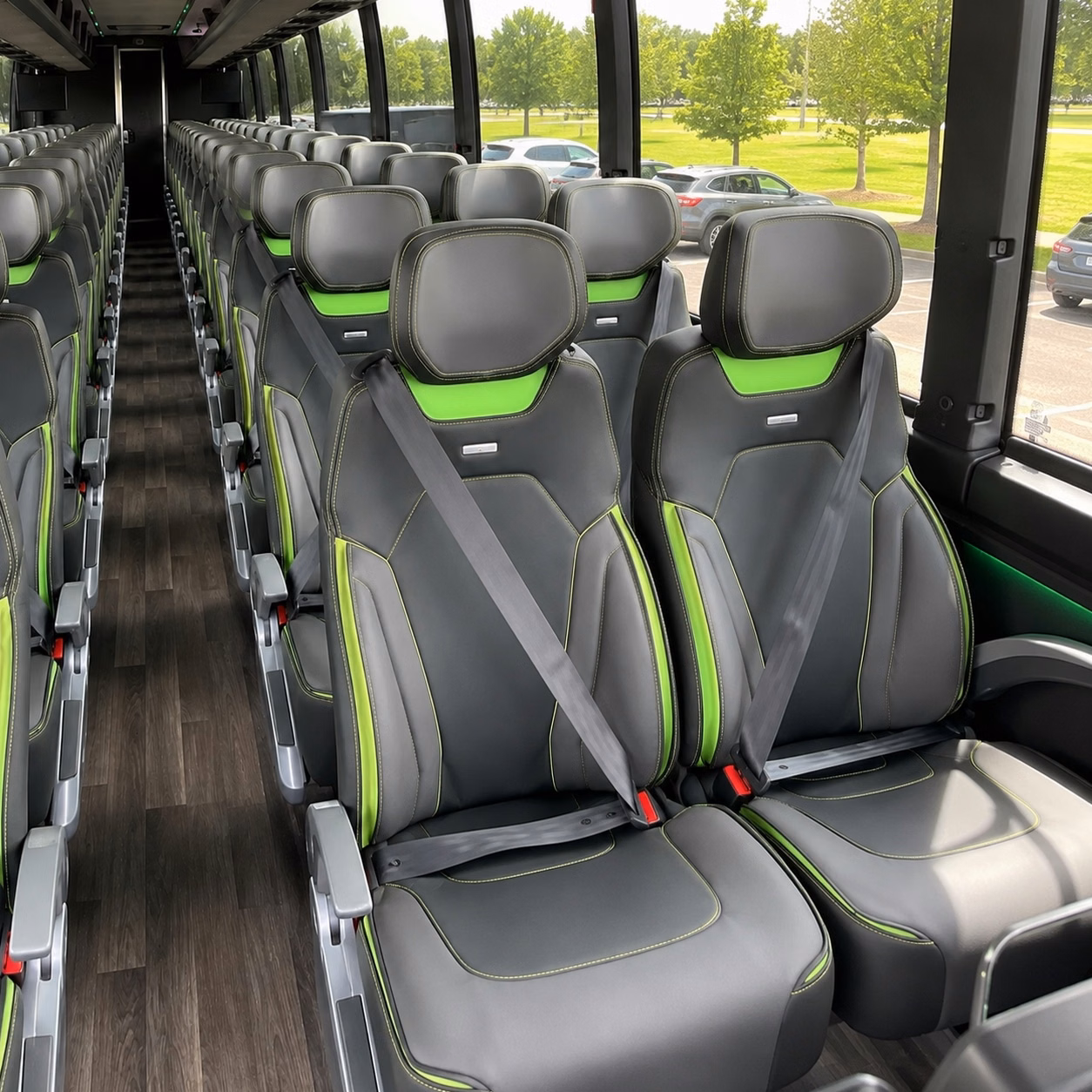 56 passenger charter bus interior